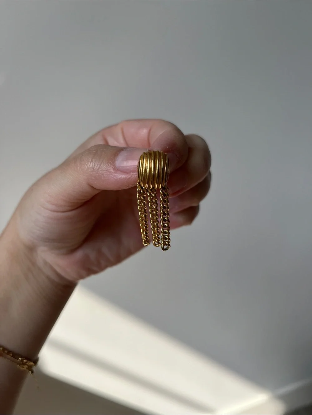 Gold Vintage Fringe Chain Earrings
